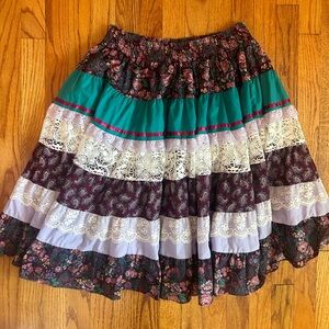 vintage square up fashions patchwork lace skirt